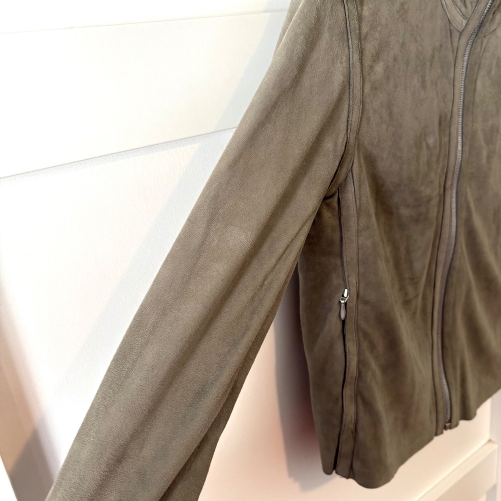Gianetti Women's Taupe Italian Suede Zip Front‎ Jacket in Size S - Picture 6 of 14